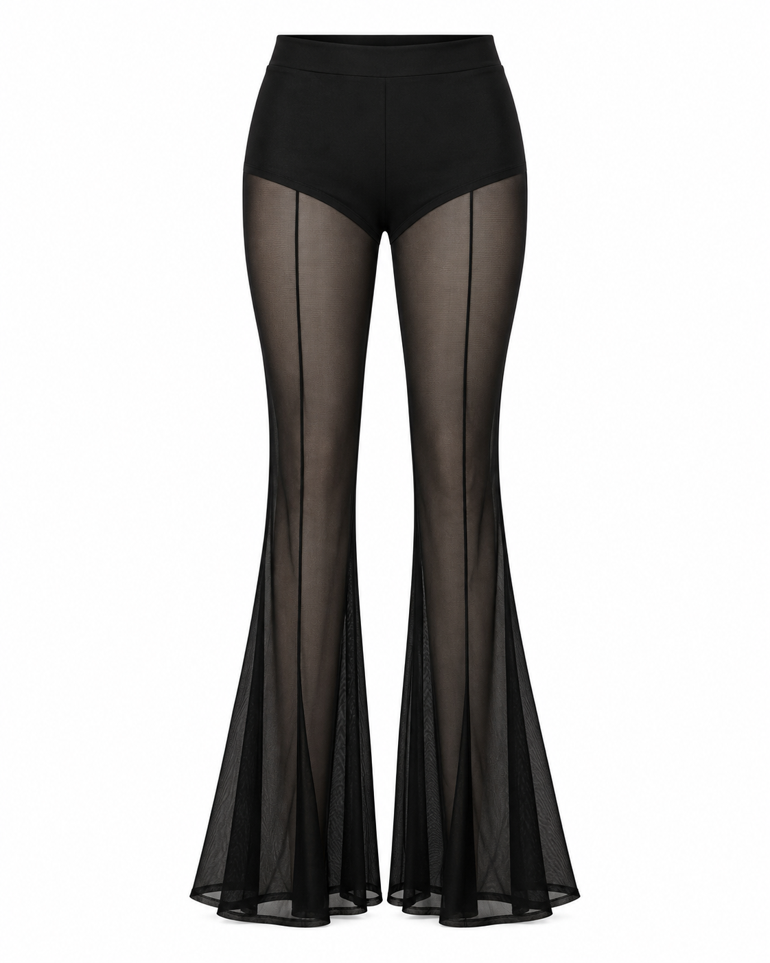 Pantalón VERTIGO oxford de tul negro transparente