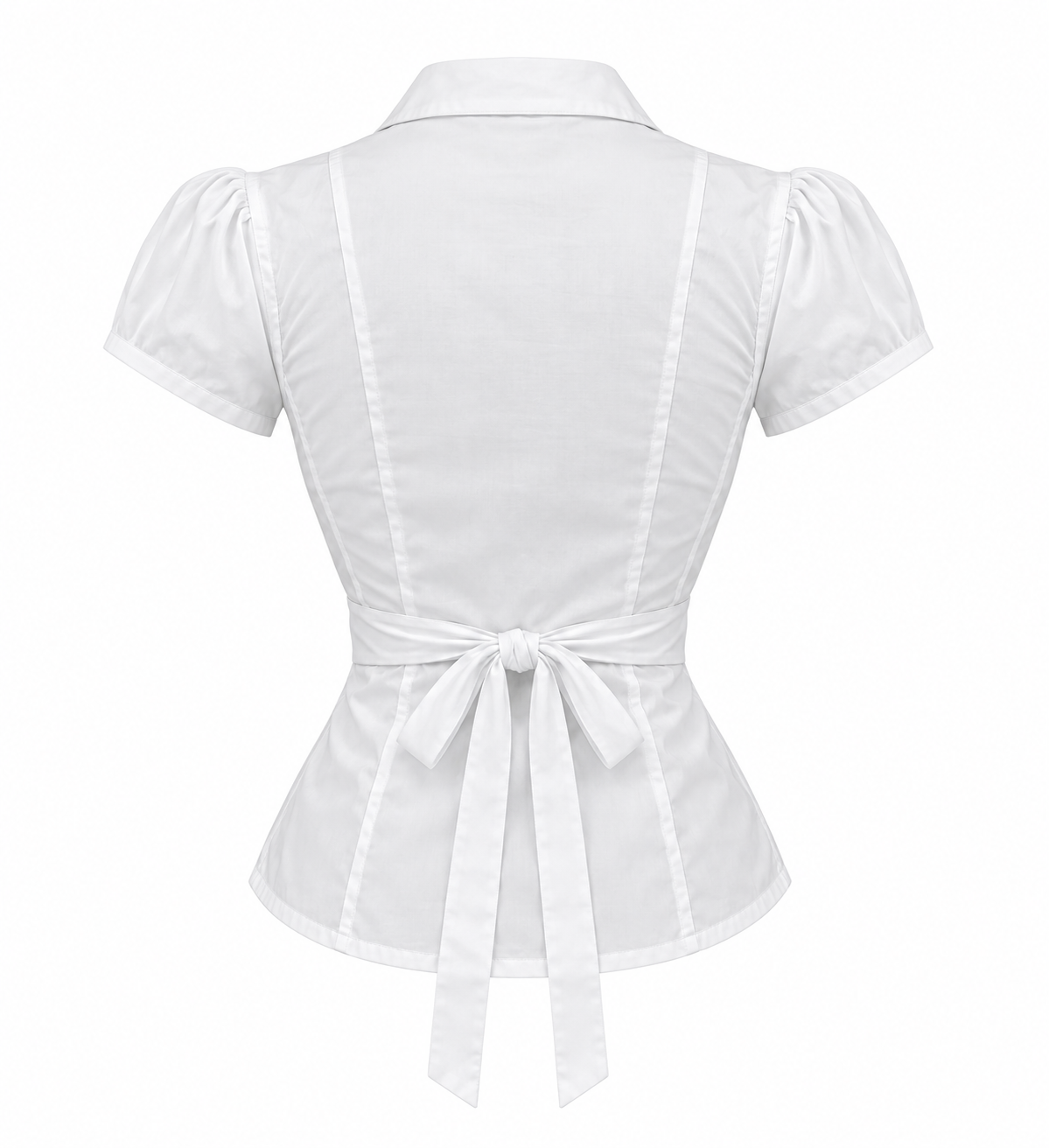 Camisa ALIBI blanca con lazo, espalda